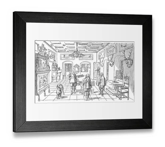 Framed Print : Cultural state in the 17th century, princely living room in 1639, Germany, Historic, digitally restored reproduction of an original from the 19th century, exact original date unknown Framed Print : Cultural state in the 17th century, princely living room in 1639, Germany, Historic, digitally restored reproduction of an original from the 19th century, exact original date unknown