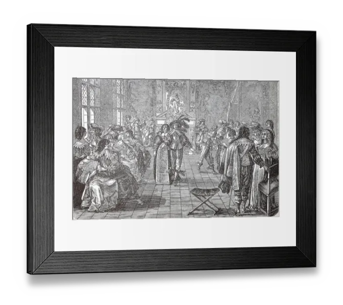 Framed Print : Cultural state in the 17th century, dancing party at a ball, Germany, Historic, digitally restored reproduction of an original 19th century original, exact original date unknown Framed Print : Cultural state in the 17th century, dancing party at a ball, Germany, Historic, digitally restored reproduction of an original 19th century original, exact original date unknown