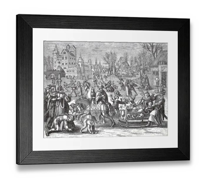 Framed Print : Cultural state in the 16th century, merrymaking on the ice, with sledge and horse on a frozen lake, Germany, Historic, digitally restored reproduction of an original 19th century artwork, exact original date unknown Framed Print : Cultural state in the 16th century, merrymaking on the ice, with sledge and horse on a frozen lake, Germany, Historic, digitally restored reproduction of an original 19th century artwork, exact original date unknown