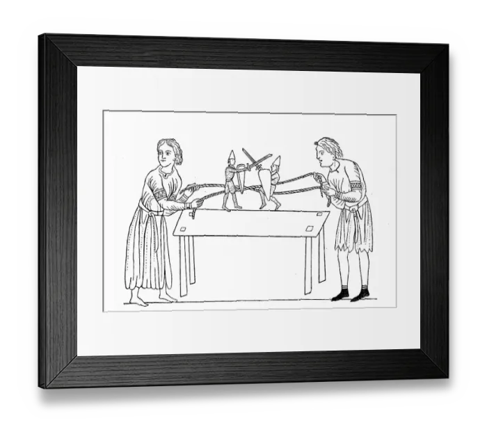 Framed Print : Cultural state in the 12th century, puppet play, children playing with figures of knights, after a picture in the manuscript of the Hortus deliciarum of Herrad of Landsberg, Germany, Historical Framed Print : Cultural state in the 12th century, puppet play, children playing with figures of knights, after a picture in the manuscript of the Hortus deliciarum of Herrad of Landsberg, Germany, Historical