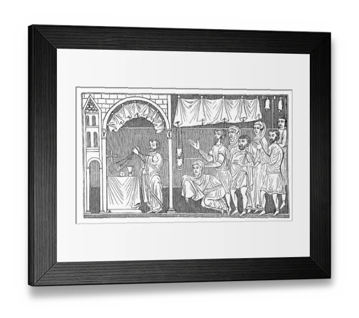 Framed Print : Cultural state in the 8th to 11th century, sacrifice at mass, church, Germany, Historical, digitally restored reproduction of an original from the 19th century, exact original date unknown Framed Print : Cultural state in the 8th to 11th century, sacrifice at mass, church, Germany, Historical, digitally restored reproduction of an original from the 19th century, exact original date unknown