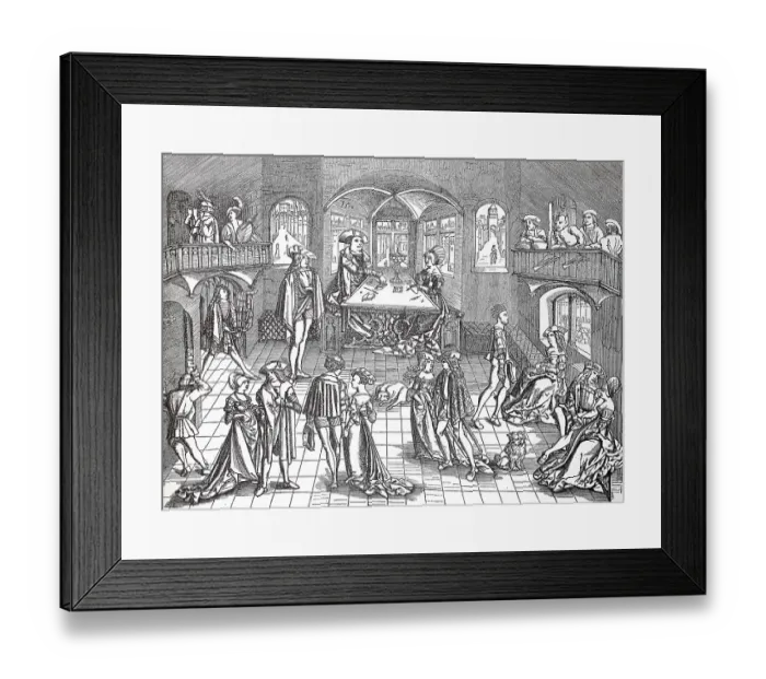 Framed Print : Cultural state at the end of the 15th century, Dance of the Patricians, Germany, Historic, digitally restored reproduction of an original from the 19th century, exact original date unknown