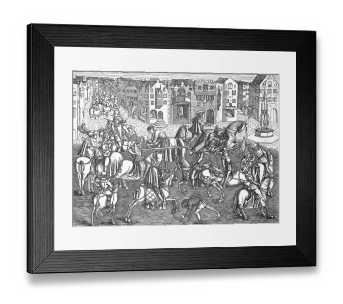 Framed Print : Cultural state at the end of the 15th century, Tournament of the Knights, Germany, Historical, digitally restored reproduction of an original from the 19th century, exact original date not known Framed Print : Cultural state at the end of the 15th century, Tournament of the Knights, Germany, Historical, digitally restored reproduction of an original from the 19th century, exact original date not known