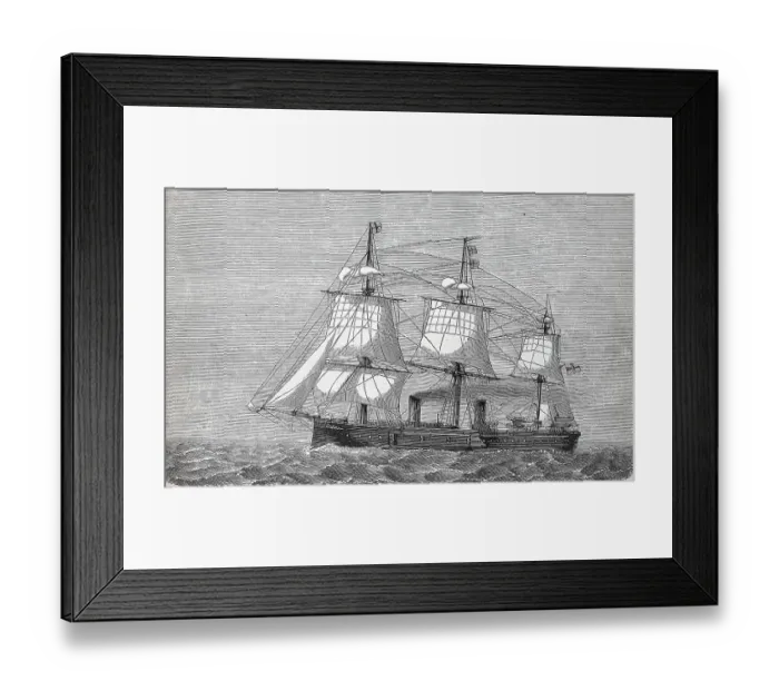Framed Print : The armoured frigate Schiff Kaiser of the Kaiserliche Marine, 1882, Germany, Historic, digitally restored reproduction of a 19th century original, exact original date unknown Framed Print : The armoured frigate Schiff Kaiser of the Kaiserliche Marine, 1882, Germany, Historic, digitally restored reproduction of a 19th century original, exact original date unknown