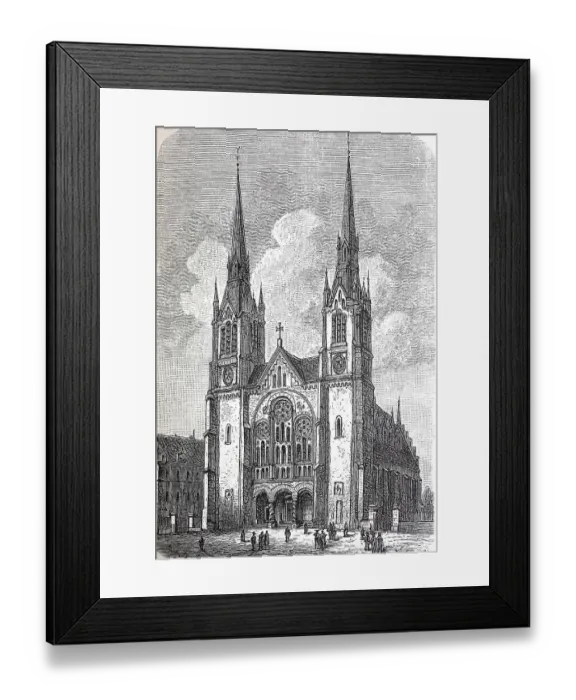Framed Print : St. Laurence's Church in Diekirch in 1880, Luxembourg, Historic, digitally restored reproduction of a 19th century original, exact original date unknown Framed Print : St. Laurence's Church in Diekirch in 1880, Luxembourg, Historic, digitally restored reproduction of a 19th century original, exact original date unknown
