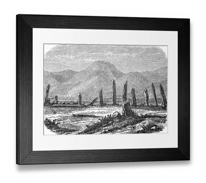 Framed Print : Menhirs, Cromlechs near Peshawar, 1880, India, Historical, digitally restored reproduction of a 19th century original, exact original date unknown
