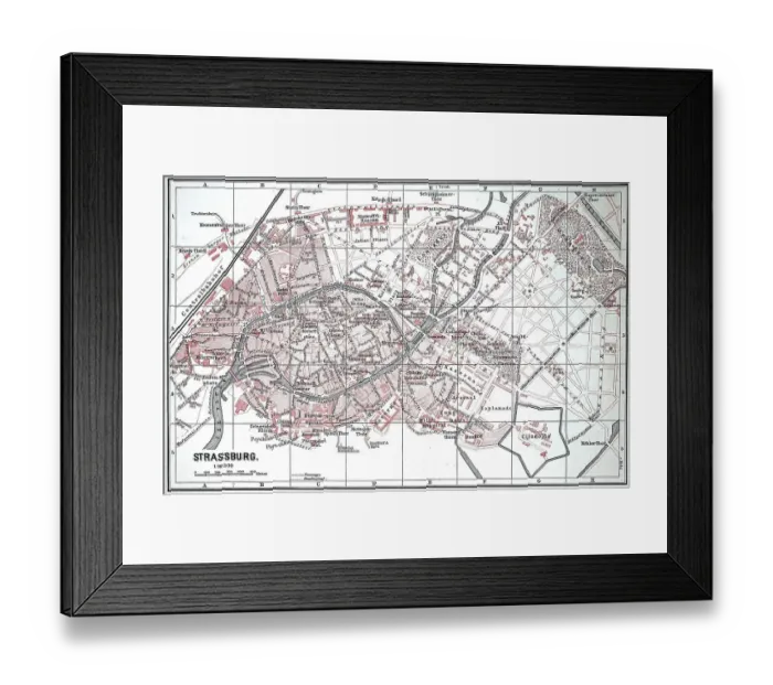 Framed Print : City map of Strasbourg in 1885, France, Historic, digitally restored reproduction of a 19th century original, exact original date unknown Framed Print : City map of Strasbourg in 1885, France, Historic, digitally restored reproduction of a 19th century original, exact original date unknown