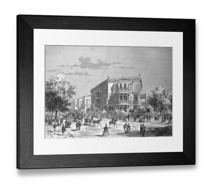 Framed Print : Berlin, Germany, at the corner of Lennestrasse and Bellevuestrasse, Traffic and People, Historic, digitally restored reproduction of an original 19th century painting, exact original date unknown