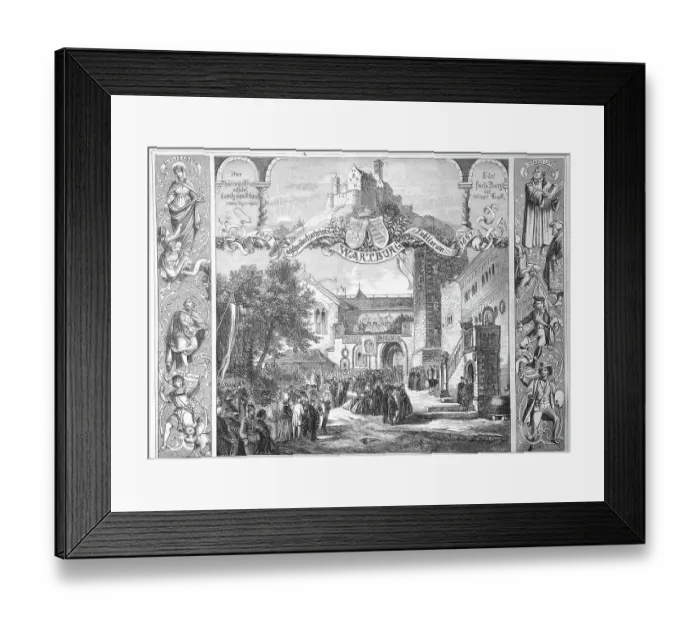 Framed Print : 800th anniversary of Wartburg Castle, Eisenach, Thuringia, Germany, Historical, digitally restored reproduction of an original from the 19th century, exact original date not known Framed Print : 800th anniversary of Wartburg Castle, Eisenach, Thuringia, Germany, Historical, digitally restored reproduction of an original from the 19th century, exact original date not known