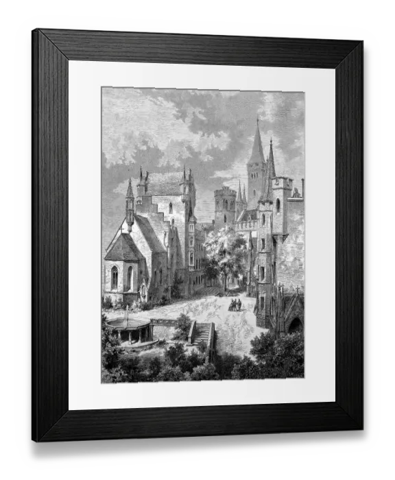 Framed Print : Inner courtyard of Hohenzollern Castle, Baden-Wuerttemberg, Germany, Historic, digitally restored reproduction of an original from the 19th century, exact original date not known Framed Print : Inner courtyard of Hohenzollern Castle, Baden-Wuerttemberg, Germany, Historic, digitally restored reproduction of an original from the 19th century, exact original date not known