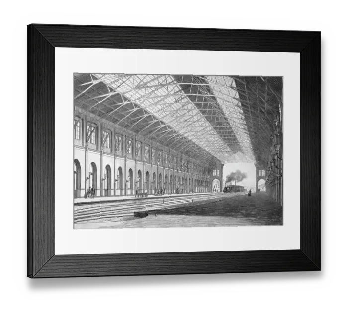 Framed Print : The new railway station in Stuttgart around 1890, Baden-Wuerttemberg, Germany, Historic, digitally restored reproduction of an original 19th century painting, exact original date unknown Framed Print : The new railway station in Stuttgart around 1890, Baden-Wuerttemberg, Germany, Historic, digitally restored reproduction of an original 19th century painting, exact original date unknown