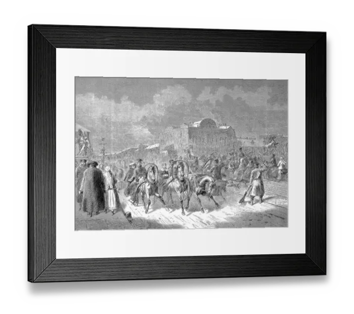 Framed Print : People and Traffic on the Street Nevsky Prospect, Saint Petersburg, Russia, Historic, digitally restored reproduction of an original 19th century painting, exact original date unknown Framed Print : People and Traffic on the Street Nevsky Prospect, Saint Petersburg, Russia, Historic, digitally restored reproduction of an original 19th century painting, exact original date unknown
