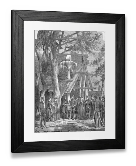 Framed Print : The new spa on Margaret Island in the middle of the Danube in the centre of Budapest, Hungary, water tower, here the opening with Emperor Franz Joseph I. of Austria, Historic, digitally restored reproduction of an original 19th century master, exact Framed Print : The new spa on Margaret Island in the middle of the Danube in the centre of Budapest, Hungary, water tower, here the opening with Emperor Franz Joseph I. of Austria, Historic, digitally restored reproduction of an original 19th century master, exact