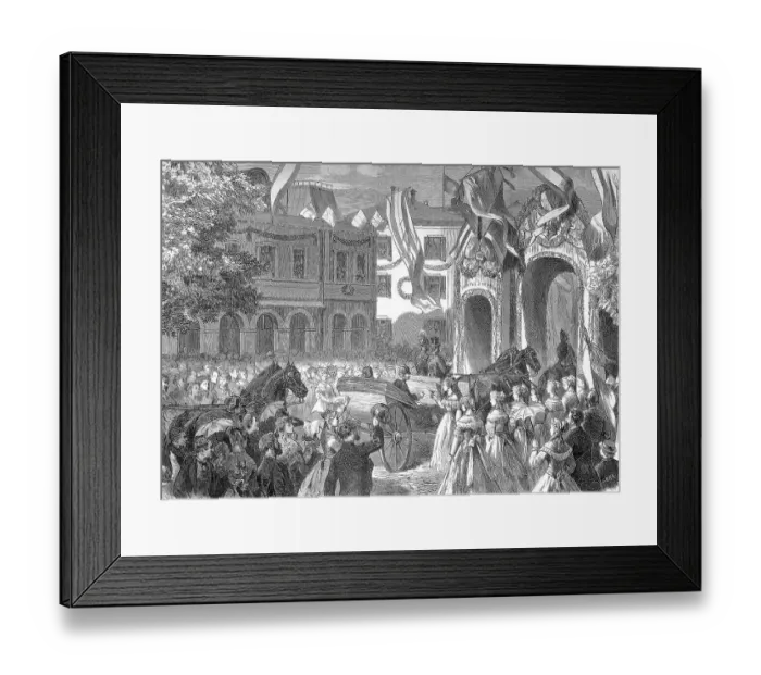 Framed Print : The Reception of the King of Prussia in Homburg, Wilhelm I. Wilhelm Friedrich Ludwig, German Wilhelm Friedrich Ludwig, 1797, 1888, from the House of Hohenzollern was King of Prussia between 1861 and 1888, Bad Homburg vor der Hoehe, Hesse, Germany