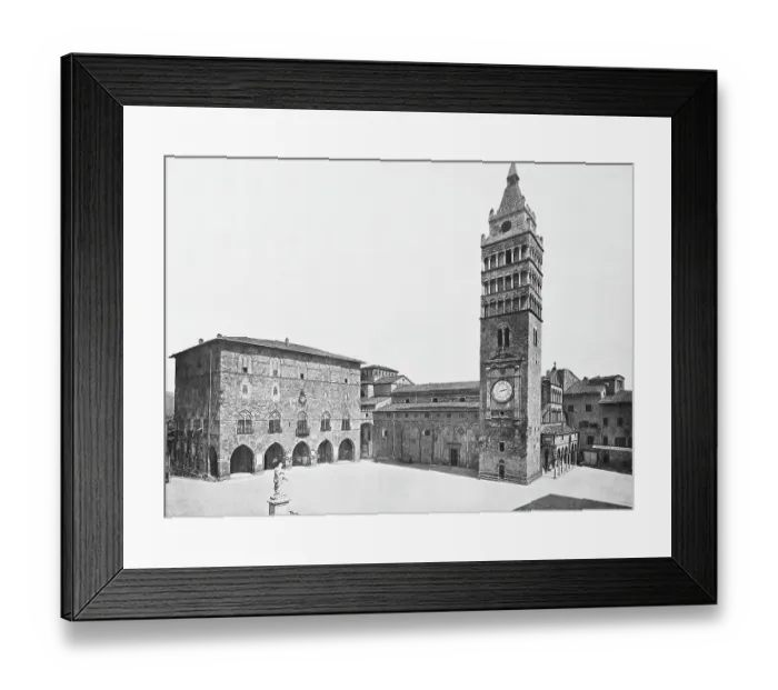 Framed Print : Historic photo (ca 1880) of Pistoia, Church of S. Giovanni Fuorcivitas, Cathedral bell tower on Piazza Duomo, Tuscany, Italy, Historic, digitally restored reproduction of a 19th century original, exact original date unknown Framed Print : Historic photo (ca 1880) of Pistoia, Church of S. Giovanni Fuorcivitas, Cathedral bell tower on Piazza Duomo, Tuscany, Italy, Historic, digitally restored reproduction of a 19th century original, exact original date unknown
