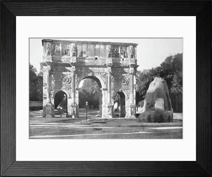 Framed Print : Historic photo (ca 1880) of the Arch of Constantine, Arco di Costantino, a triumphal arch in Rome, Italy, Historic, digitally restored reproduction of a 19th century original, exact original date unknown Framed Print : Historic photo (ca 1880) of the Arch of Constantine, Arco di Costantino, a triumphal arch in Rome, Italy, Historic, digitally restored reproduction of a 19th century original, exact original date unknown