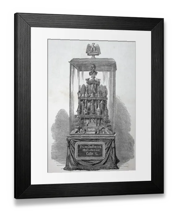 Framed Print : World's Fair in Paris, France, an advertisement of the Stollwerk company, chocolate manufacturer from Cologne, Germany, Historic, digitally restored reproduction of an original 19th century artwork, exact original date unknown Framed Print : World's Fair in Paris, France, an advertisement of the Stollwerk company, chocolate manufacturer from Cologne, Germany, Historic, digitally restored reproduction of an original 19th century artwork, exact original date unknown