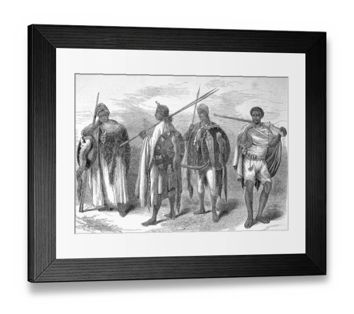 Framed Print : Warrior from Abyssinia, c. 1885, Ethiopian Empire, Ethiopia, Historic, digitally restored reproduction of an original 19th century painting, exact original date not known Framed Print : Warrior from Abyssinia, c. 1885, Ethiopian Empire, Ethiopia, Historic, digitally restored reproduction of an original 19th century painting, exact original date not known