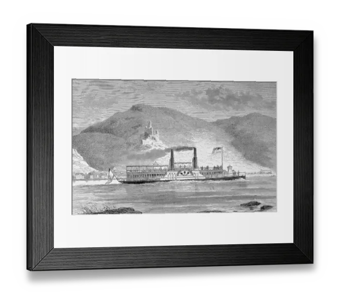 Framed Print : The New Rhine Steamer, Steamboat on the Rhine Named Humboldt, 1890, Germany, Historic, digitally restored reproduction of a 19th century original, exact original date unknown Framed Print : The New Rhine Steamer, Steamboat on the Rhine Named Humboldt, 1890, Germany, Historic, digitally restored reproduction of a 19th century original, exact original date unknown