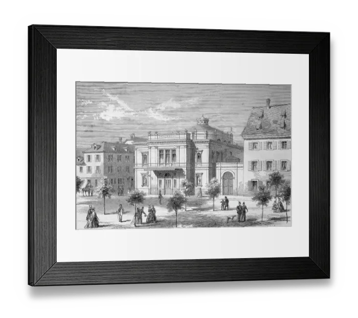 Framed Print : The Imthurneum Theatre in the City of Schaffhausen, c. 1885, Switzerland, Historic, digitally restored reproduction of an original 19th century artwork, exact original date not known Framed Print : The Imthurneum Theatre in the City of Schaffhausen, c. 1885, Switzerland, Historic, digitally restored reproduction of an original 19th century artwork, exact original date not known