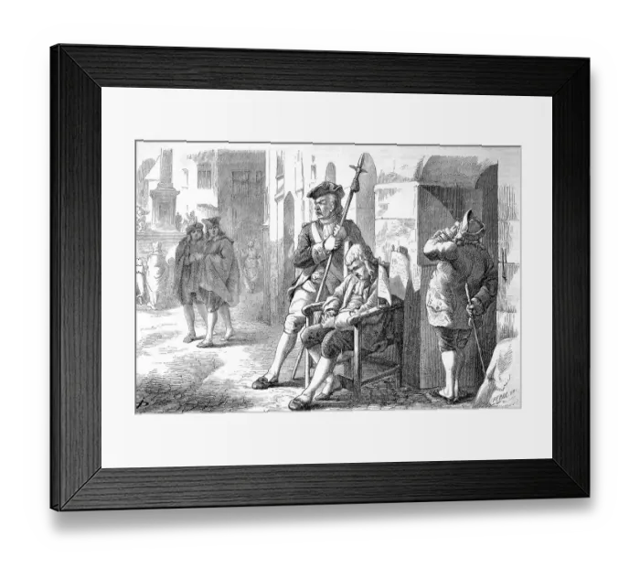 Framed Print : Bailiff on his Gantstuhl in front of the City Hall of Munich, c. 1885, Bavaria, Germany, Historic, digitally restored reproduction of an original 19th century painting, exact original date not known Framed Print : Bailiff on his Gantstuhl in front of the City Hall of Munich, c. 1885, Bavaria, Germany, Historic, digitally restored reproduction of an original 19th century painting, exact original date not known