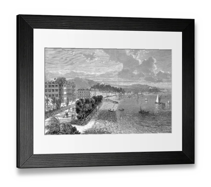 Framed Print : The Promenade des Anglais, Promenade of the English, c. 1885, a promenade along the Mediterranean Sea in Nice, France, Historic, digitally restored reproduction of a 19th century original, exact original date unknown Framed Print : The Promenade des Anglais, Promenade of the English, c. 1885, a promenade along the Mediterranean Sea in Nice, France, Historic, digitally restored reproduction of a 19th century original, exact original date unknown