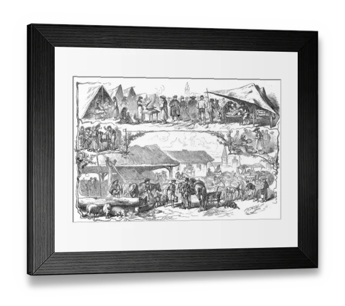 Framed Print : Market day in a village in the Puszta, c. 1885, Hungary, Historic, digitally restored reproduction of a 19th century original, exact original date unknown Framed Print : Market day in a village in the Puszta, c. 1885, Hungary, Historic, digitally restored reproduction of a 19th century original, exact original date unknown
