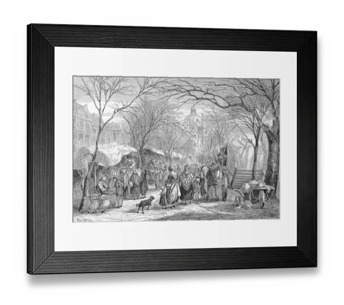Framed Print : The Gaensemarkt is a public square in Berlin, c. 1885, Germany, Historic, digitally restored reproduction of a 19th century original, exact original date unknown