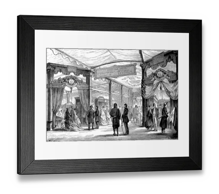 Framed Print : World's Fair, World's Exposition or Universal Exhibition in Paris, France, the Exhibition Room of America, Historic, digitally restored reproduction of an original 19th century artwork, exact original date not known Framed Print : World's Fair, World's Exposition or Universal Exhibition in Paris, France, the Exhibition Room of America, Historic, digitally restored reproduction of an original 19th century artwork, exact original date not known