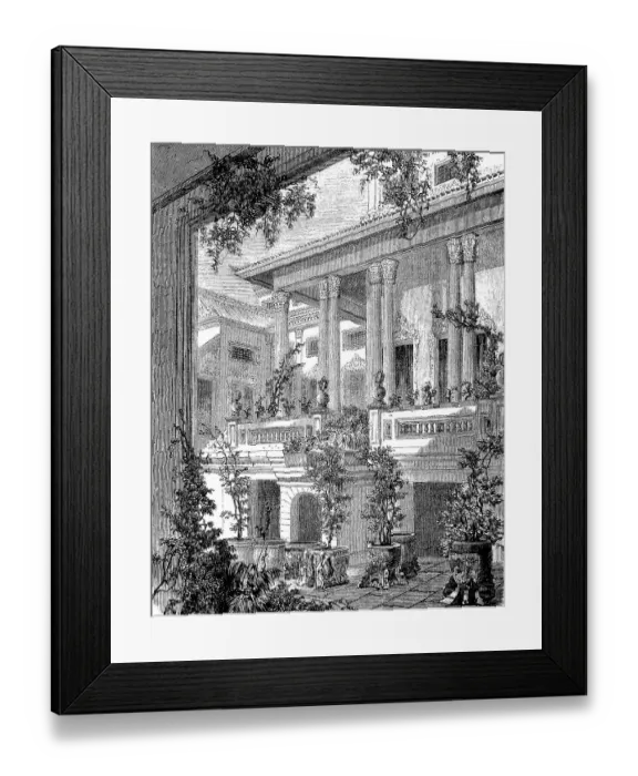 Framed Print : The House of the King of Siam, Bangkok, Thailand, Historic, digitally restored reproduction of an original 19th century painting, exact original date unknown Framed Print : The House of the King of Siam, Bangkok, Thailand, Historic, digitally restored reproduction of an original 19th century painting, exact original date unknown