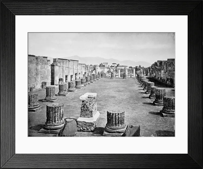Framed Print : Historic photo (ca 1880) of the ruins of Pompeii, the Basilica, Italy, Historic, digitally restored reproduction of a 19th century original, exact original date unknown Framed Print : Historic photo (ca 1880) of the ruins of Pompeii, the Basilica, Italy, Historic, digitally restored reproduction of a 19th century original, exact original date unknown