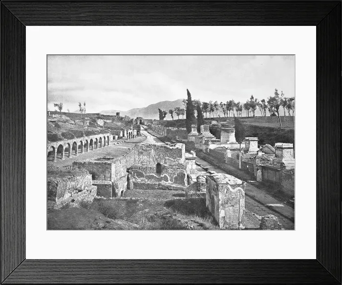 Framed Print : Historic photo (ca 1880) of the ruins of Pompeii, the streets of the tombs, Italy, Historic, digitally restored reproduction of a 19th century original, exact original date not known Framed Print : Historic photo (ca 1880) of the ruins of Pompeii, the streets of the tombs, Italy, Historic, digitally restored reproduction of a 19th century original, exact original date not known