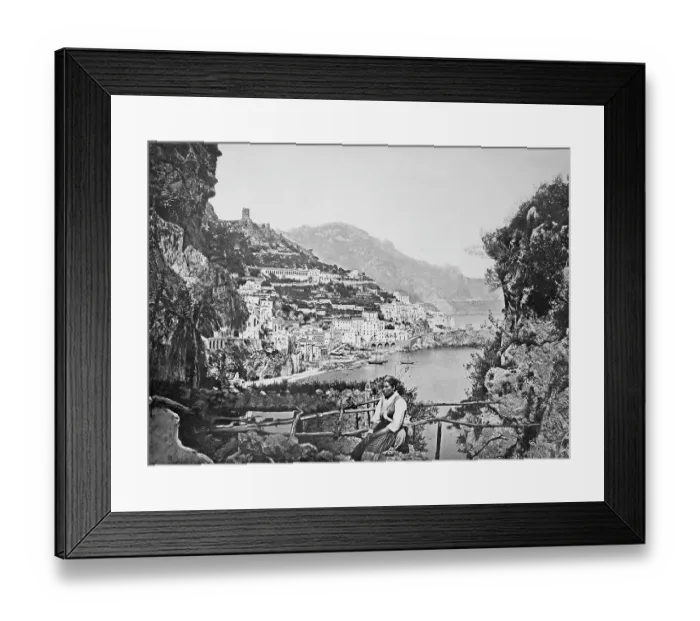 Framed Print : Historic photo (ca 1880) of Amalfi, Campania, Italy, Historic, digitally restored reproduction of an original from the 19th century, exact original date unknown Framed Print : Historic photo (ca 1880) of Amalfi, Campania, Italy, Historic, digitally restored reproduction of an original from the 19th century, exact original date unknown