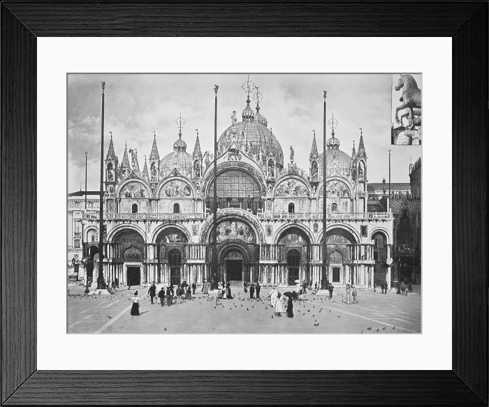 Framed Print : Historical photo (ca 1880) of The west facade of St. Mark's Basilica, St. Mark's Square, Venice, Italy, Historical, digitally restored reproduction of a 19th century original, exact original date not known Framed Print : Historical photo (ca 1880) of The west facade of St. Mark's Basilica, St. Mark's Square, Venice, Italy, Historical, digitally restored reproduction of a 19th century original, exact original date not known