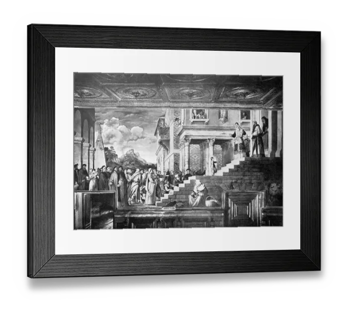 Framed Print : Historic photo (ca 1880) of the visit of Mary, Mary Magdalene, in the temple, painting by Titian, Venice, Venezia, Italy, Historic, digitally restored reproduction of a 19th century original, exact original date unknown Framed Print : Historic photo (ca 1880) of the visit of Mary, Mary Magdalene, in the temple, painting by Titian, Venice, Venezia, Italy, Historic, digitally restored reproduction of a 19th century original, exact original date unknown