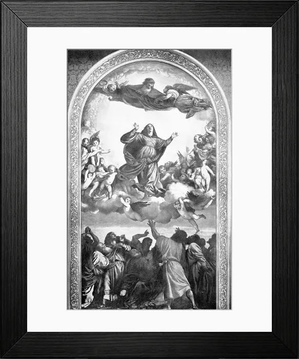 Framed Print : Historical photo (ca 1880) of the Assumption of the Virgin Mary, painting by Titian, Italy, Historical, digitally restored reproduction of an original 19th century original, exact original date unknown Framed Print : Historical photo (ca 1880) of the Assumption of the Virgin Mary, painting by Titian, Italy, Historical, digitally restored reproduction of an original 19th century original, exact original date unknown