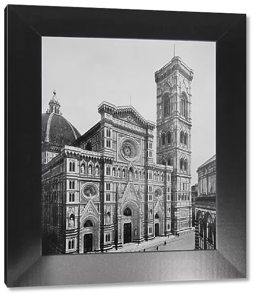 Historic photo (ca 1880) of Florence Cathedral, Tuscany, Italy, Historic, digitally restored reproduction of a 19th century original, exact original date unknown