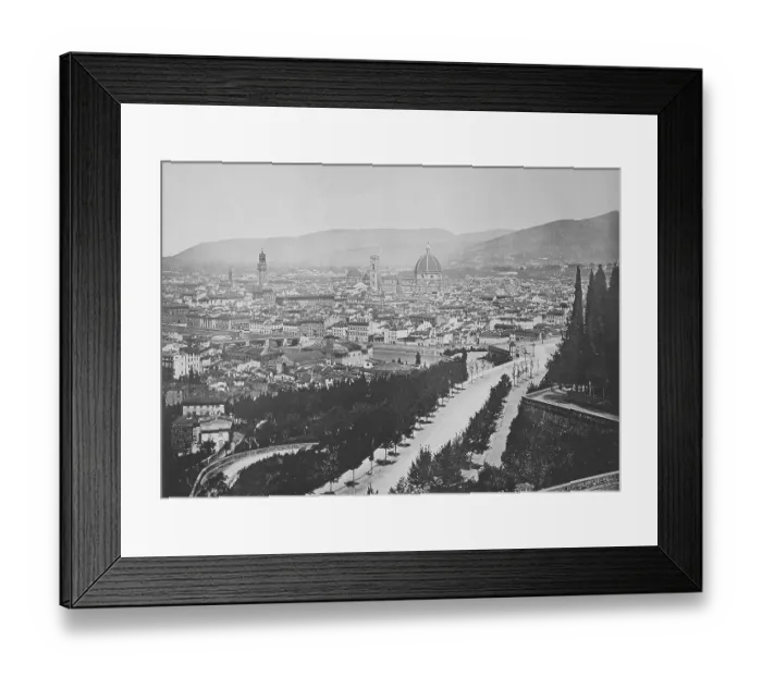 Framed Print : Historical photo (ca 1880) of view of Florence, Tuscany, Italy, Historical, digitally restored reproduction of an original 19th century original, exact original date unknown