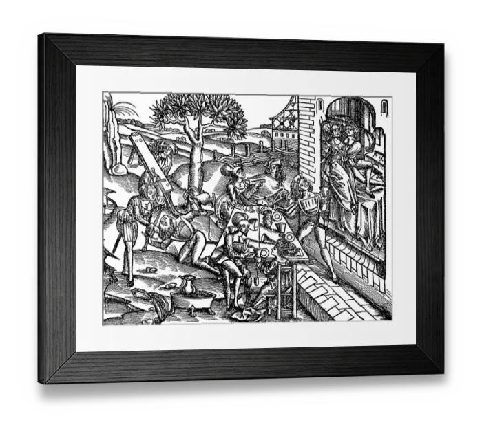 Framed Print : Brothel with Zebring and Fighting Junker, Soldier, Germany, Historic, digitally restored reproduction of an original 19th century artwork, exact original date unknown Framed Print : Brothel with Zebring and Fighting Junker, Soldier, Germany, Historic, digitally restored reproduction of an original 19th century artwork, exact original date unknown