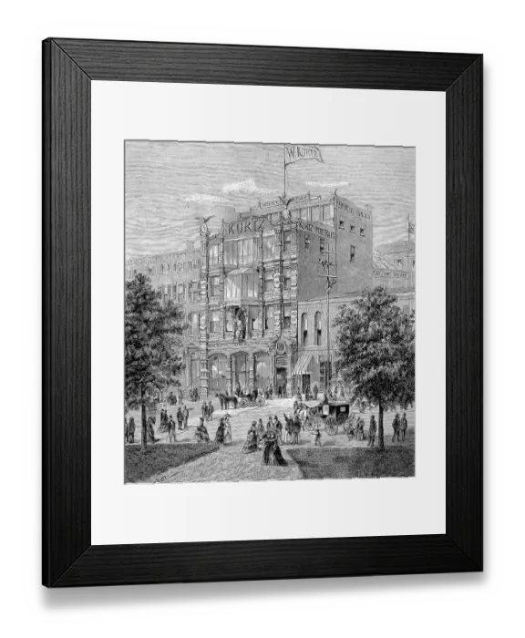 Framed Print : Historical illustration of the new building of Wilhelm Kurtz Photography in New York, USA, 1880, William Kurtz, 1833 to 1904 was a German-American artist, illustrator and photographer, Historical Framed Print : Historical illustration of the new building of Wilhelm Kurtz Photography in New York, USA, 1880, William Kurtz, 1833 to 1904 was a German-American artist, illustrator and photographer, Historical
