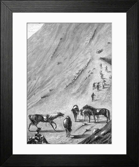 Framed Print : Historical illustration of the last horse station on the volcano Vesuvius, Naples, Italy, Historic, digitally restored reproduction of an original from the 19th century, exact original date unknown Framed Print : Historical illustration of the last horse station on the volcano Vesuvius, Naples, Italy, Historic, digitally restored reproduction of an original from the 19th century, exact original date unknown