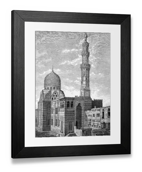 Framed Print : Historical Illustration of the Mosque of Cairo, Egypt, Historic, digitally restored reproduction of an original 19th century artwork, exact original date unknown