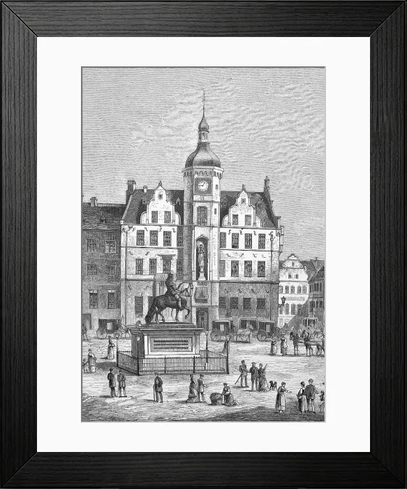 Framed Print : Historical illustration of the old town hall of Duesseldorf, Germany, Historic, digitally restored reproduction of an original artwork from the 19th century, exact original date unknown Framed Print : Historical illustration of the old town hall of Duesseldorf, Germany, Historic, digitally restored reproduction of an original artwork from the 19th century, exact original date unknown