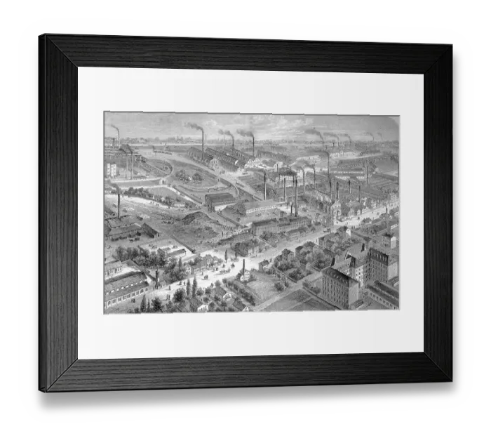 Framed Print : Historical illustration of the Bochumer Verein, a factory for the production of crucible steel, Germany, Historical, digitally restored reproduction of an original from the 19th century, exact original date unknown Framed Print : Historical illustration of the Bochumer Verein, a factory for the production of crucible steel, Germany, Historical, digitally restored reproduction of an original from the 19th century, exact original date unknown