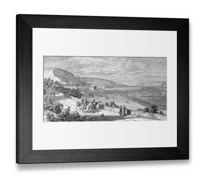 Framed Print : Main and the Oberzell Monastery near Wuerzburg, Bavaria, Germany, Historic, digitally restored reproduction of an original 19th century painting, exact original date not known Framed Print : Main and the Oberzell Monastery near Wuerzburg, Bavaria, Germany, Historic, digitally restored reproduction of an original 19th century painting, exact original date not known