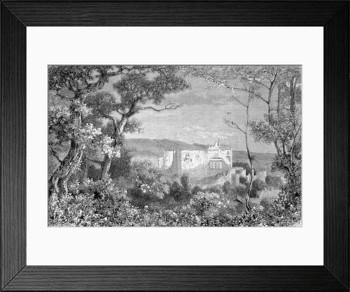 Framed Print : The remains of Liechtenstein Castle, Bruehl near Vienna, Austria, Historic, digitally restored reproduction of an original 19th century painting, exact original date unknown Framed Print : The remains of Liechtenstein Castle, Bruehl near Vienna, Austria, Historic, digitally restored reproduction of an original 19th century painting, exact original date unknown