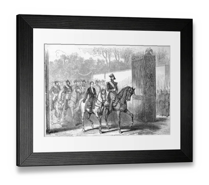 Framed Print : Emperor Napoleon and his son at the revue in Paris on 14 August 1868, France, Historic, digitally restored reproduction of an original 19th century painting, exact original date unknown Framed Print : Emperor Napoleon and his son at the revue in Paris on 14 August 1868, France, Historic, digitally restored reproduction of an original 19th century painting, exact original date unknown