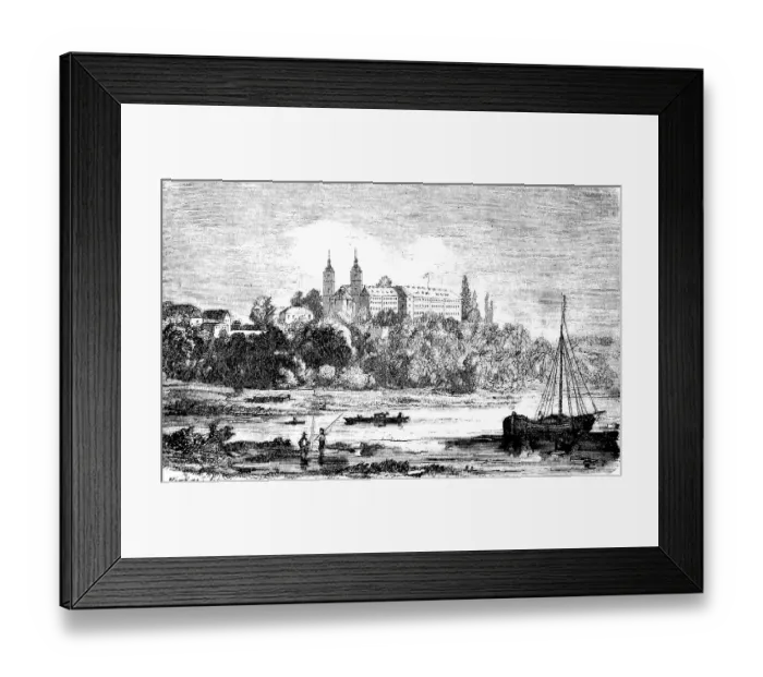 Framed Print : Triefenstein Monastery is a former monastery of the Augustinian Canons Regular in Triefenstein in the Bavarian district of Lower Franconia, Bavaria, Germany, River Main, Historic, digitally restored reproduction of a 19th century original Framed Print : Triefenstein Monastery is a former monastery of the Augustinian Canons Regular in Triefenstein in the Bavarian district of Lower Franconia, Bavaria, Germany, River Main, Historic, digitally restored reproduction of a 19th century original