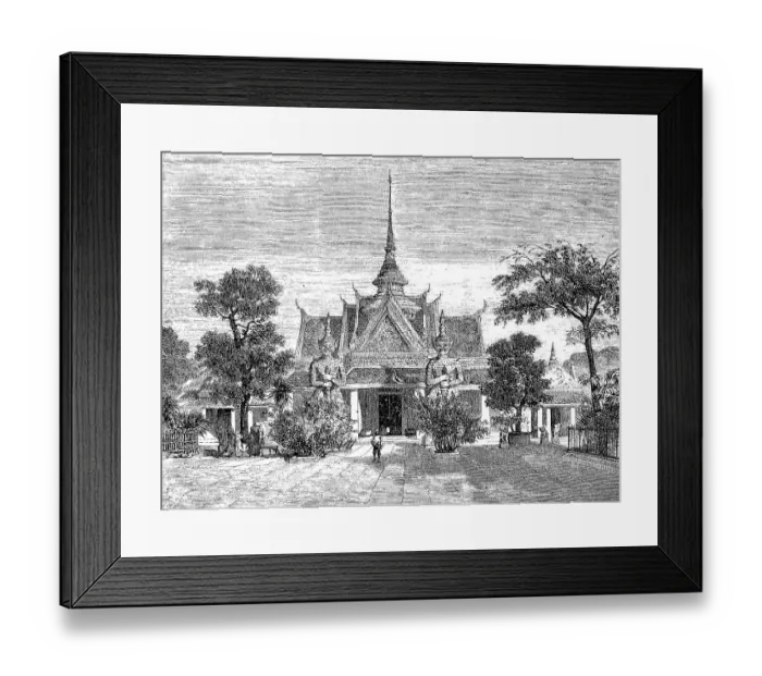 Framed Print : Audience Hall of the King of Siam, Bangkok, Thailand, Historic, digitally restored reproduction of a 19th century original, exact original date unknown Framed Print : Audience Hall of the King of Siam, Bangkok, Thailand, Historic, digitally restored reproduction of a 19th century original, exact original date unknown