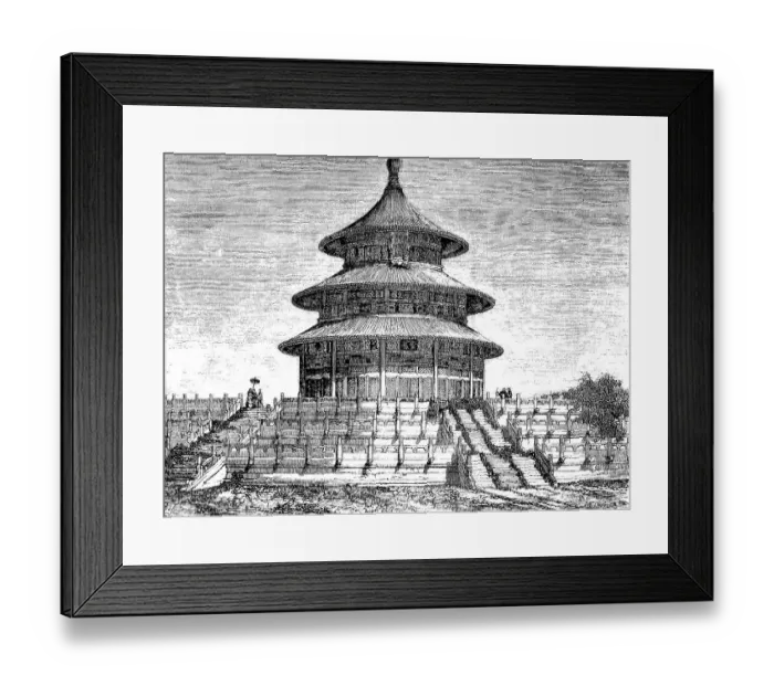 Framed Print : Hall of Prayer for Good Harvests, the largest building of the Temple of Heaven, Beijing, China, Historic, digitally restored reproduction of a 19th century original, exact original date unknown Framed Print : Hall of Prayer for Good Harvests, the largest building of the Temple of Heaven, Beijing, China, Historic, digitally restored reproduction of a 19th century original, exact original date unknown